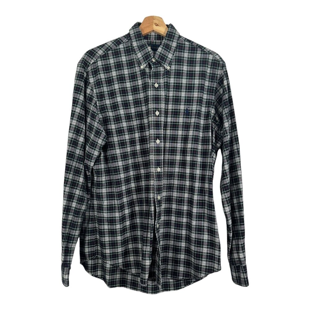 Polo Ralph Lauren Shirt Mens Large Regular Size Long Sleeve Plaid Button Down